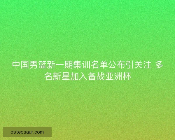中国男篮新一期集训名单公布引关注 多名新星加入备战亚洲杯